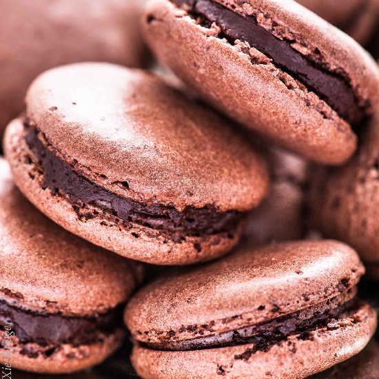 Chocolate Sichuan Pepper Macarons