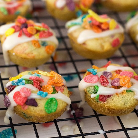 Mini Fruity Pebbles Doughnuts