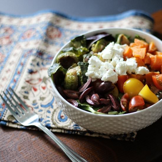 Greek Salad with Roasted Vegetables