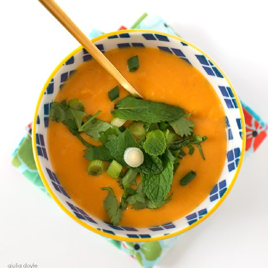 Curry Sweet Potato Soup W. Coconut