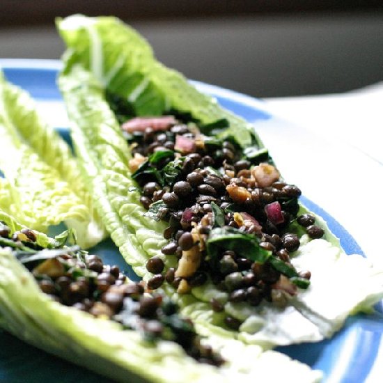 Beluga Lentil Lettuce Boats