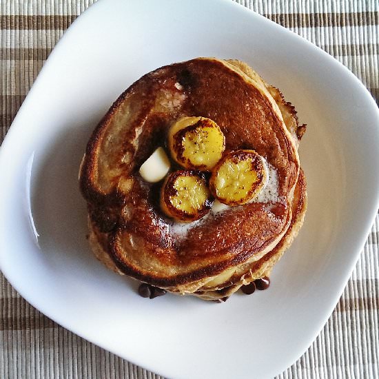 Chocolate Protein Banana Pancakes