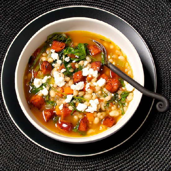 White Bean Stew with Bitter Greens