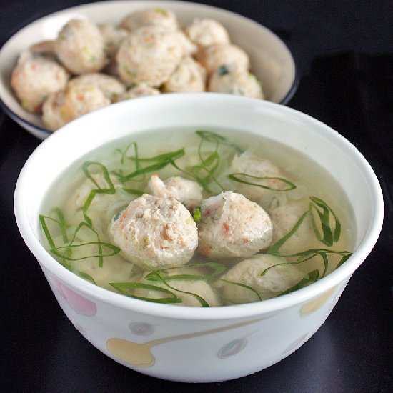 Chicken and Shrimp Meatball Soup