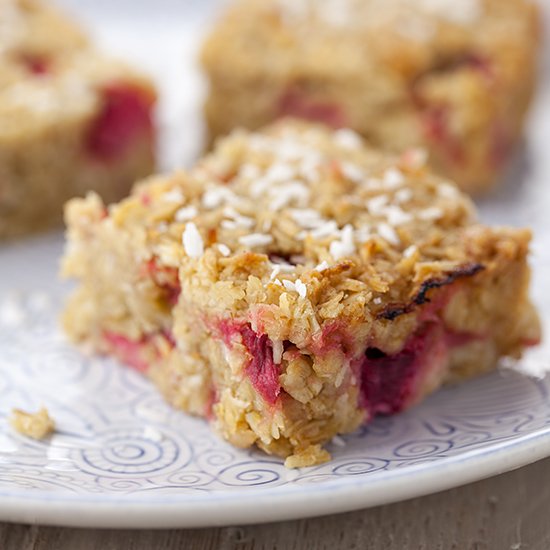 Rhubarb & Coconut Flapjack