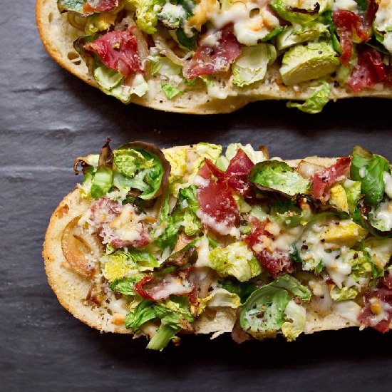 Brussels Sprout French Bread Pizza