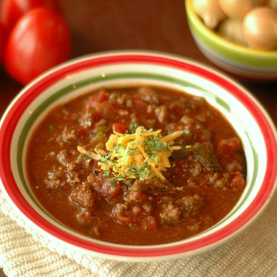 Crockpot Bison and Poblano Chili