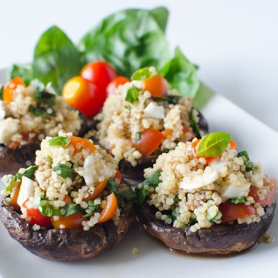 Quinoa-Caprese Portobello Mushrooms