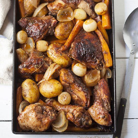 Roast red wine chicken