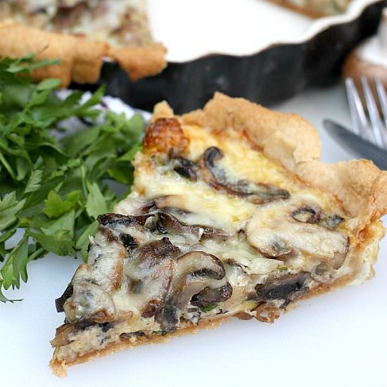 Mushroom and gruyere tart