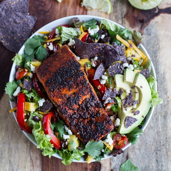 Salmon Fajita Salad