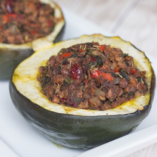 Stuffed Acorn Squash with Lentils