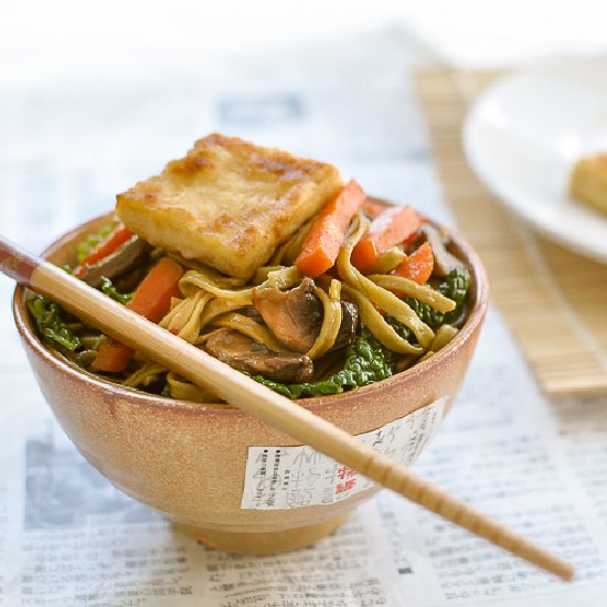 Green Tea Soba Noodles Stir Fry