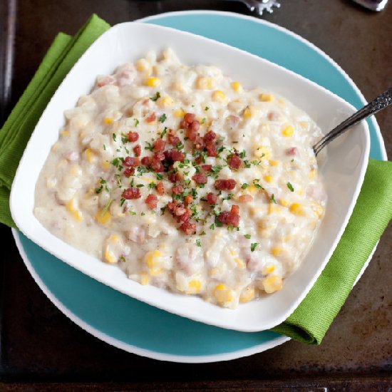 Crock-Pot Parmesan Corn Chowder