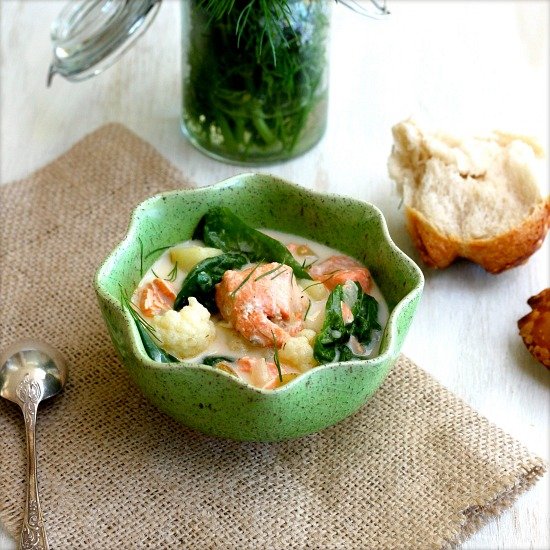 Salmon and Spinach Chowder