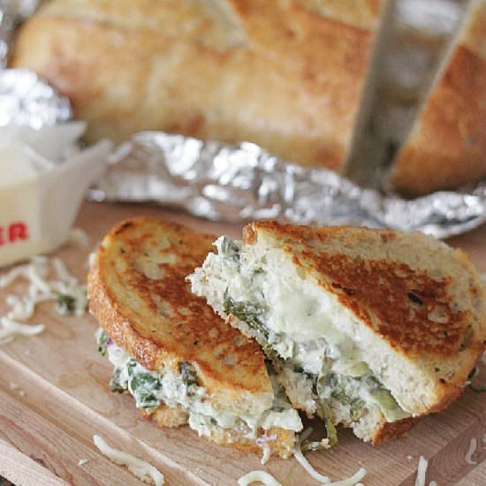 Spinach Artichoke Grilled Cheese