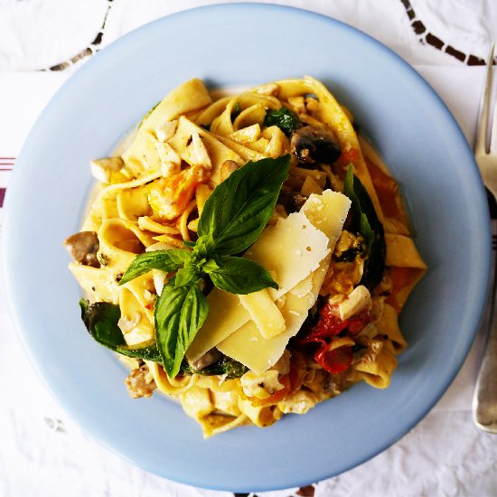 Fettuccine with Salted Duck Egg