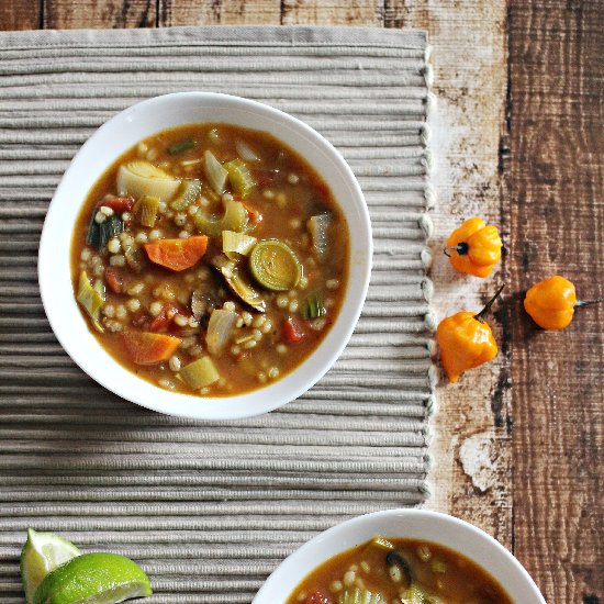 Spicy Barley and Vegetable Soup