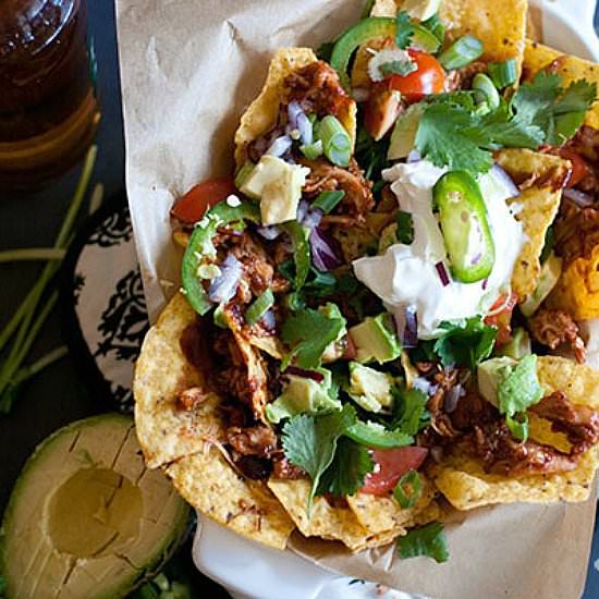 Balsamic BBQ Pulled Pork Nachos