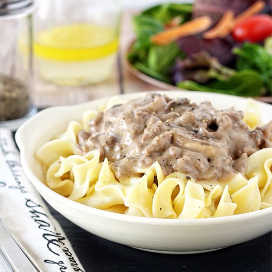 Skinny Beef Stroganoff