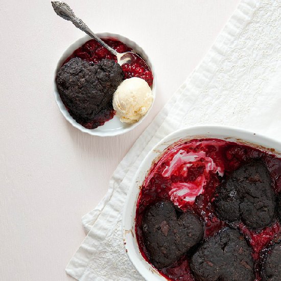 Raspberry Dark Chocolate Cobbler