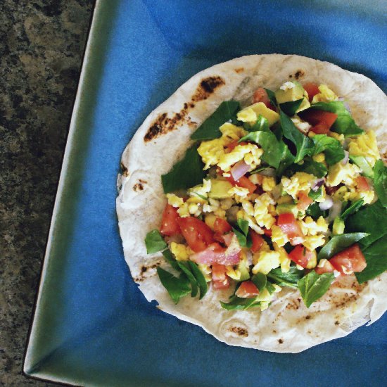 Healthy Egg + Veggie Breakfast Wrap