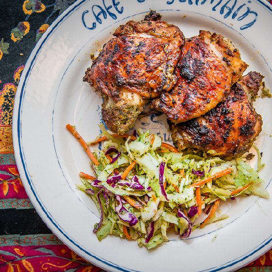 Jerk Chicken with Spicy Lime Slaw