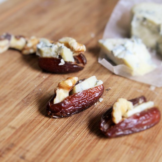 Blue Cheese and Walnut Stuffed Date