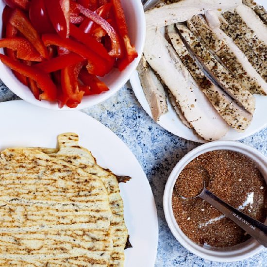 Fajitas WIth Cauliflower Tortillas