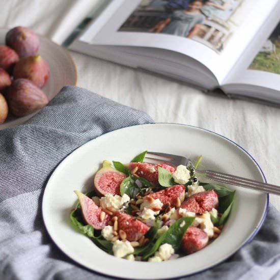 Fig, Basil and Marinated Feta Salad