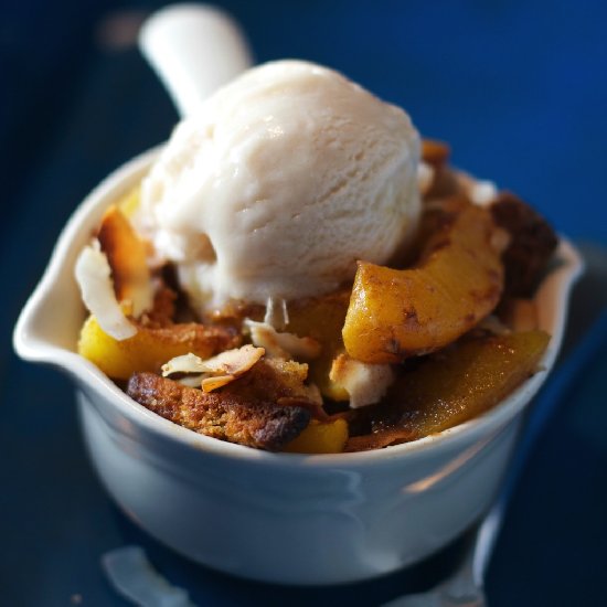 Ginger Peach Coconut Crisp