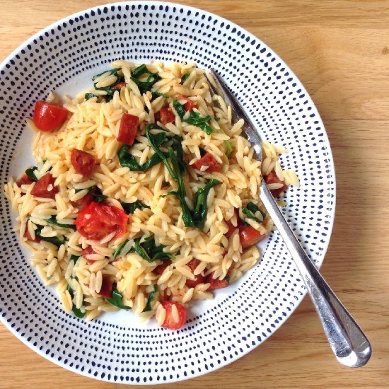 Chorizo Rocket & Tomatoes with Orzo