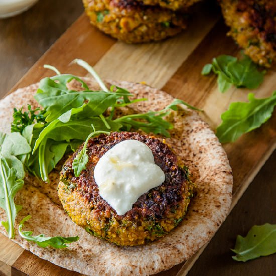 Spiced Millet & Chickpea Burgers