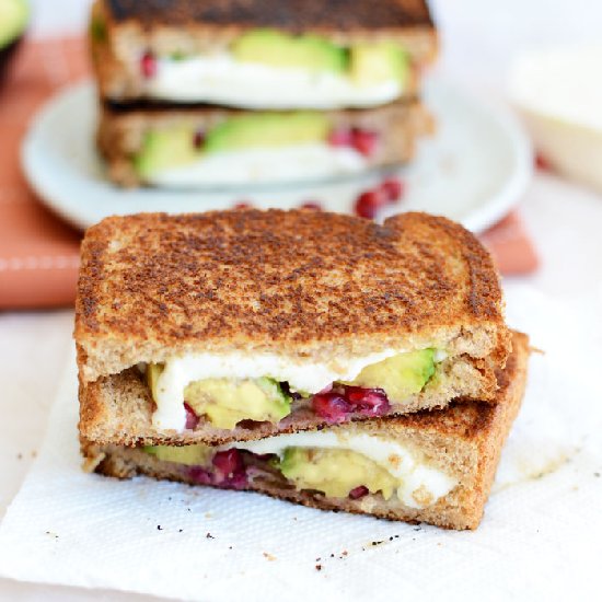 Avocado Pomegranate Grilled Cheese