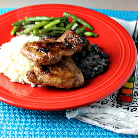 Grilled Jerk Chicken Thighs