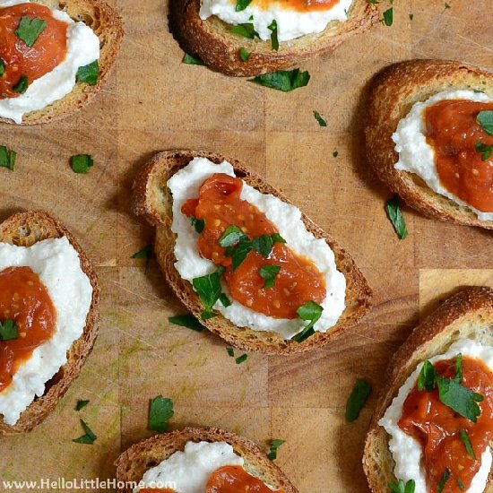 Roasted Tomato-Ricotta Bruschetta