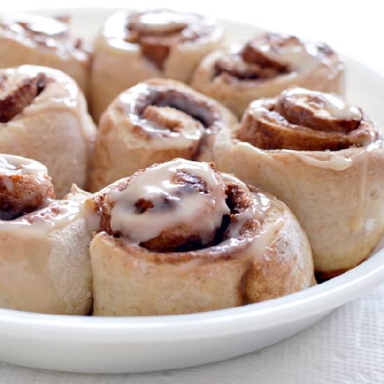 Low Fat Whole Wheat Cinnamon Rolls