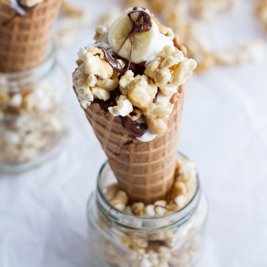 Banoffee Waffle Cone Parfaits