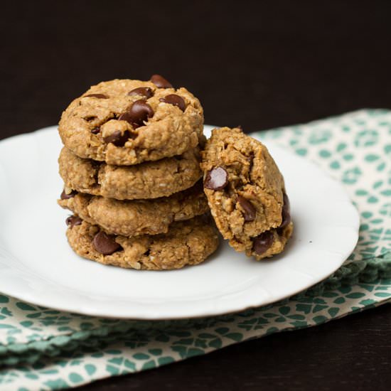 PB Oatmeal Chocolate Chip Cookies