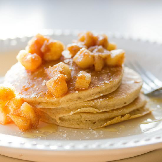 Lemon Ricotta Pancakes with Apples