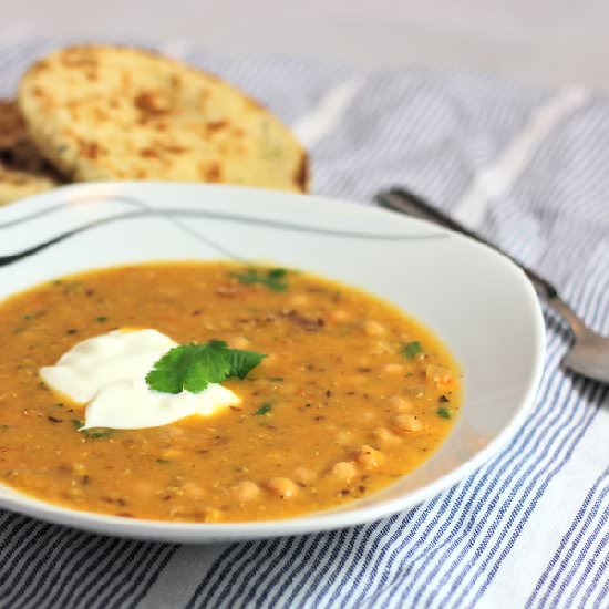 Red Lentil Chickpea Soup