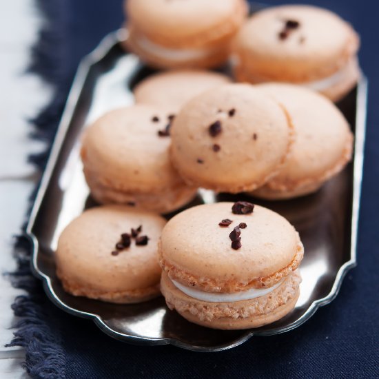 Blood Orange Walnut Macarons