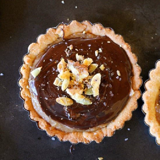 Chocolate Date Caramel Tarts