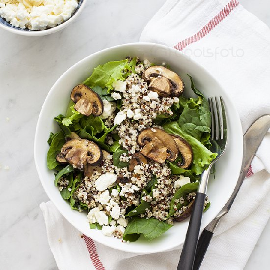 Warm Quinoa and Mushroom Salad