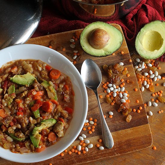 Apricot, Bean and Mushroom Soup