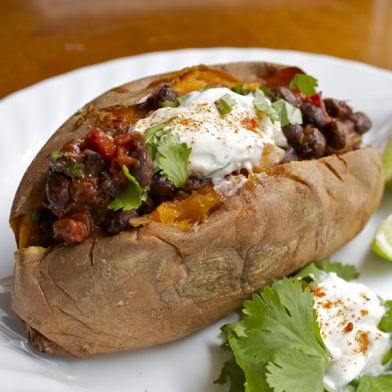 Sweet Potatoes with Black Beans