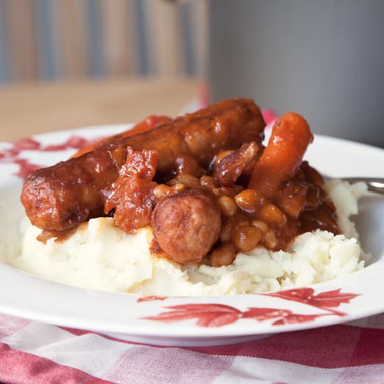 One Pot Sausage and Bacon Casserole