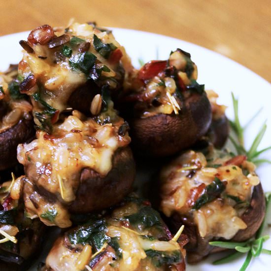 Swiss Chard Stuffed Mushrooms