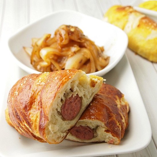 Pretzel Wrapped Brats