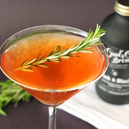 Pink & Black Rosemary Martini